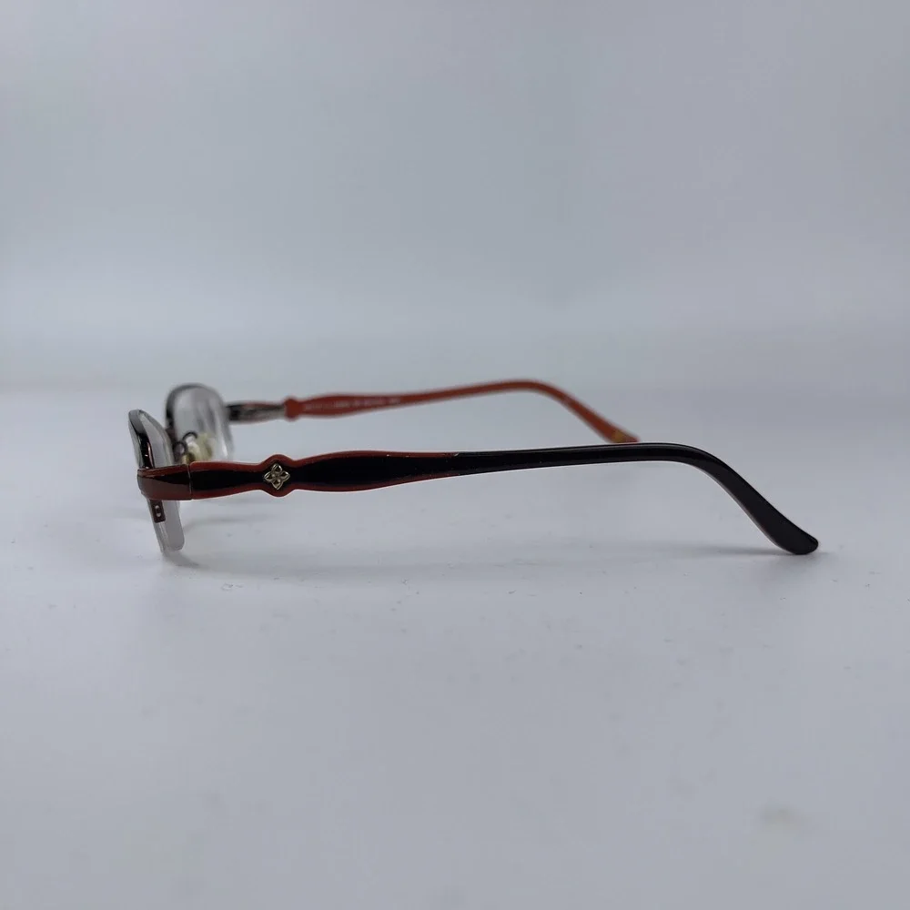 BCBGMAXAZRIA Belinda Unisex Eyeglasses Frame Brown Plastic Half Rim 48-17-125 mm